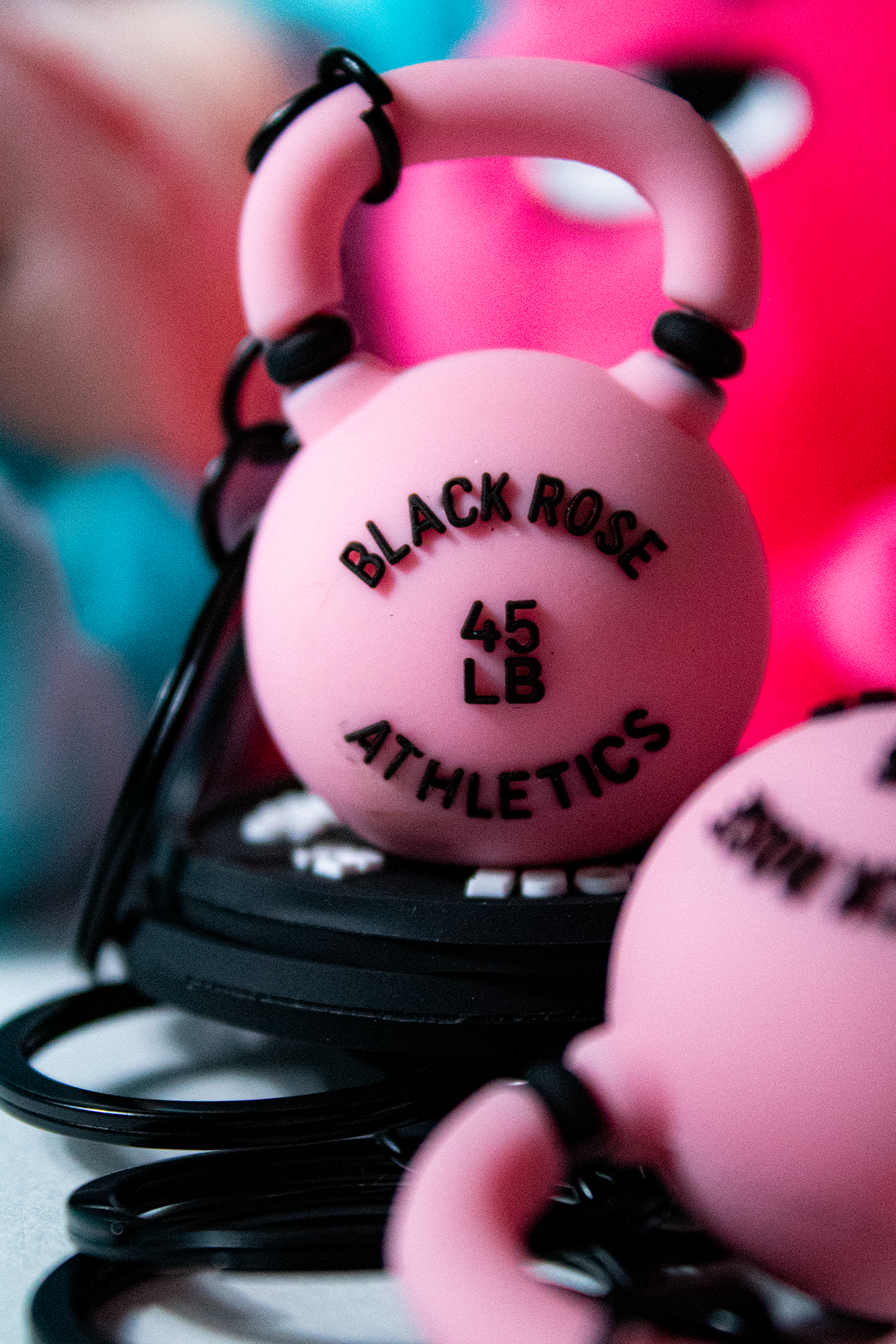 Pink Dumbbell Key Chain